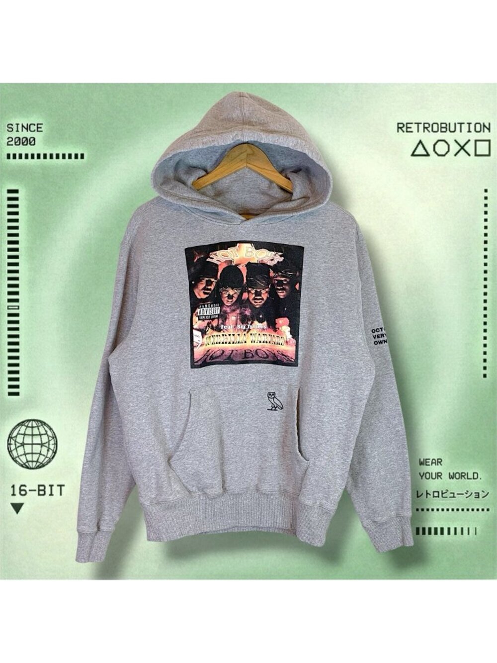 Rare Octobers Very Own OVO Guerrilla Warfare Hoodie Gray Size M